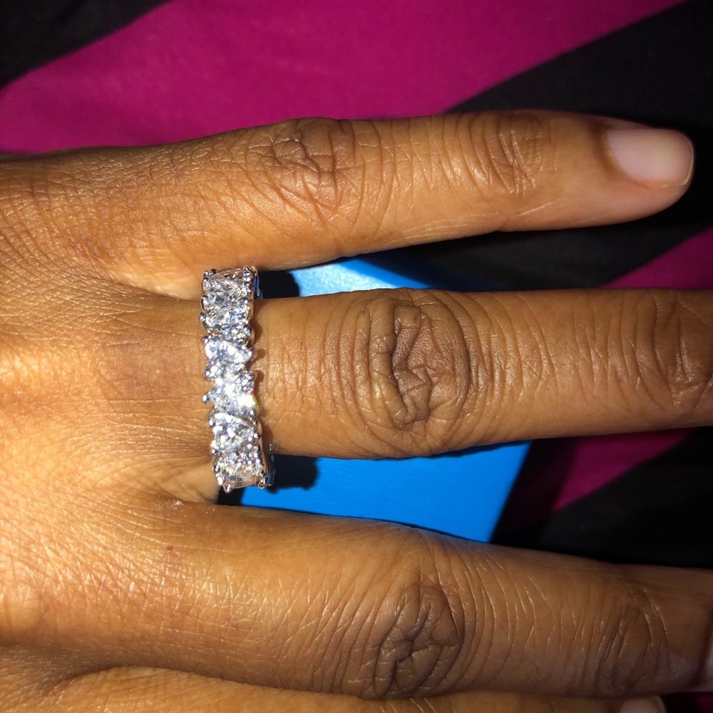 Absolute HSN heart stone Eternity Band Ring